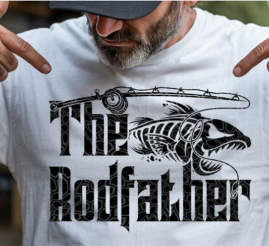 DTF Print_ Father's Day Funny Fishing, the RODfather