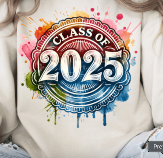 DTF Print_Retro Vintage Senior 2025 Graduation