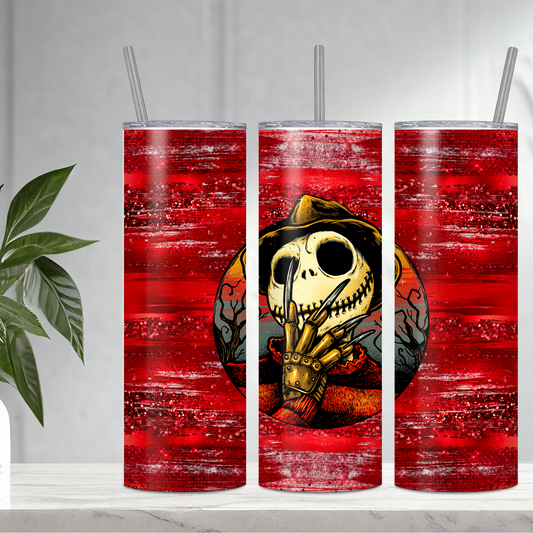 20 ounce Freddy Jack Halloween Stainless Steel Tumbler with stainless steel straw