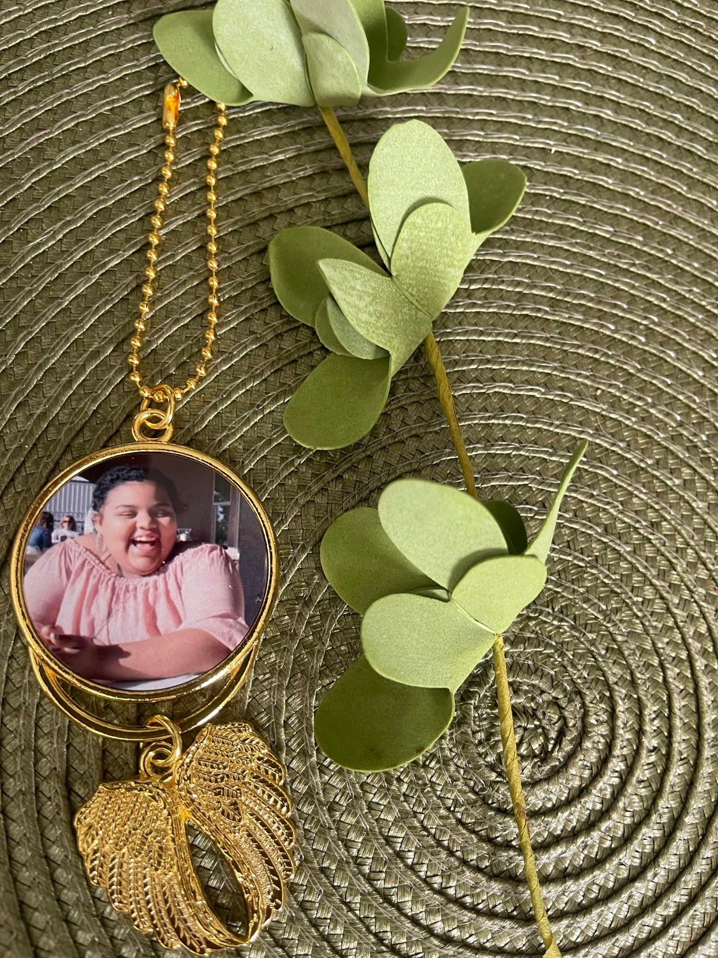 Memorial Rearview Mirror Photo Charm