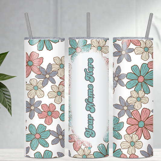 Boho Style (Personalized with Name of your Choice) 20-ounce Stainless Steel Tumbler with Straws